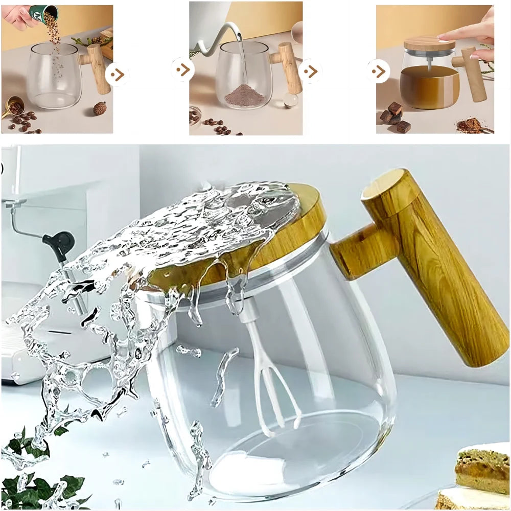 Electric Mixing Cups for Drinks Self Stirring Coffee Cup Portable Glass Mug Automatic Mix Cup for Juice Milk Milk Tea Soy Milk