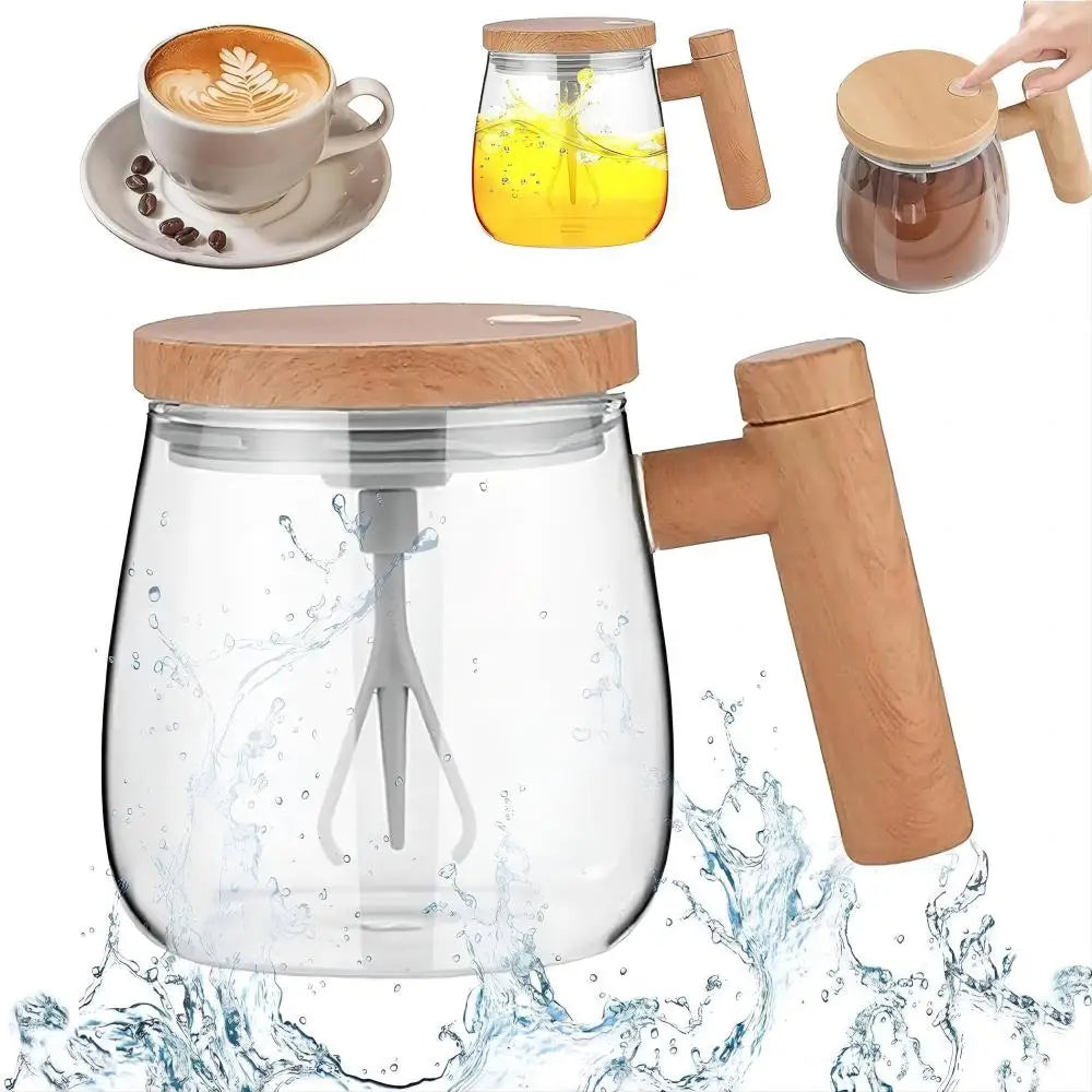 Electric Mixing Cups for Drinks Self Stirring Coffee Cup Portable Glass Mug Automatic Mix Cup for Juice Milk Milk Tea Soy Milk