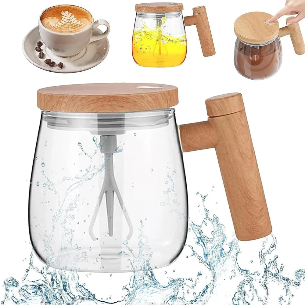 Electric Mixing Cups for Drinks Self Stirring Coffee Cup Portable Glass Mug Automatic Mix Cup for Juice Milk Milk Tea Soy Milk