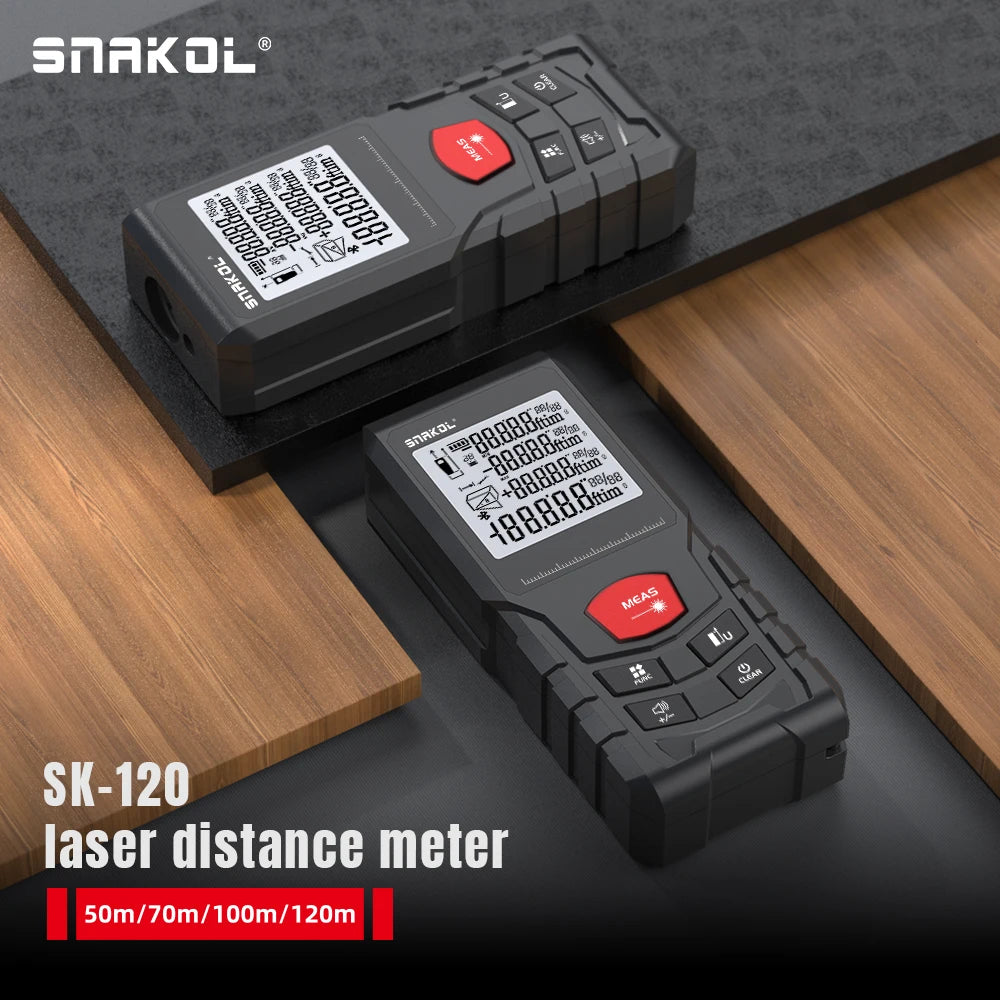 Snakol Laser Tape Measure 50M/70M/100M/120M Laser Distance Meter Rangefinder Profesional Digital Range Finder Ruler Test Tools