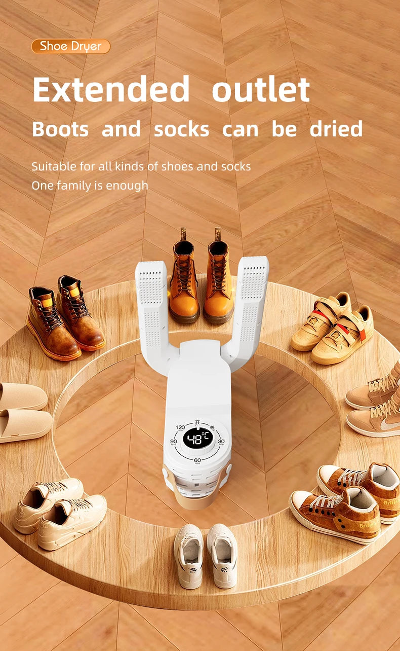 Q1 Intelligent Timer Shoe Dryer  Adjustable Dryer Quick Drying Deodorizing Sterilizing Shoe Dryer Household Shoe Warmer Heater