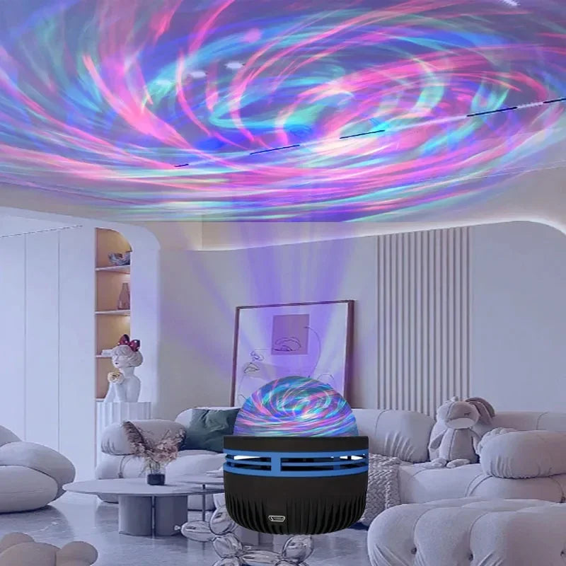 LED Starry Sky Light RGB Galaxy Projector Atmosphere Projection Lamp Christmas Halloween Remote Control 7 Color Home Auto Rotate