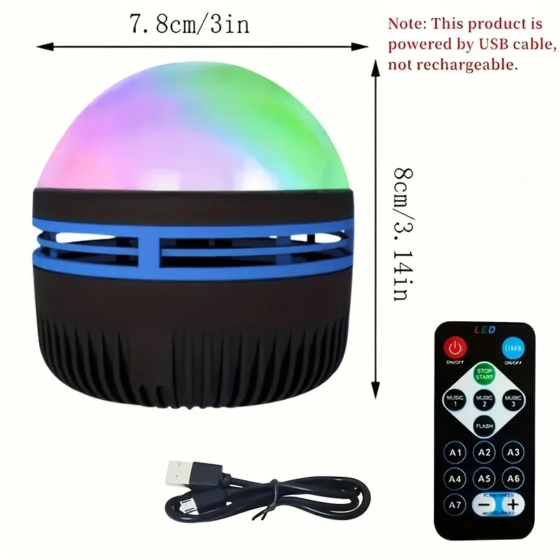 LED Starry Sky Light RGB Galaxy Projector Atmosphere Projection Lamp Christmas Halloween Remote Control 7 Color Home Auto Rotate